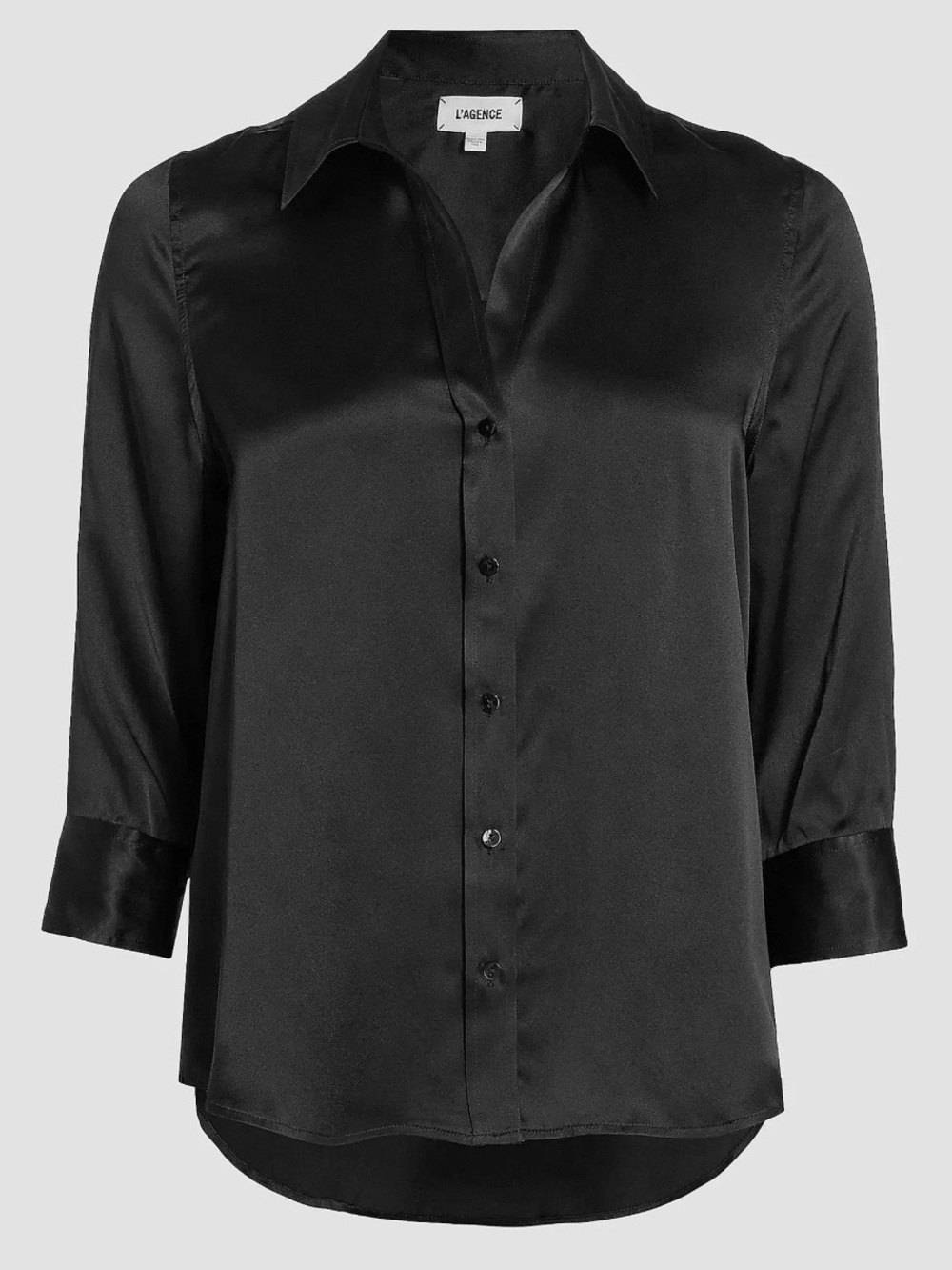 L’AGENCE Dani 100% Silk Button Blouse Black Size XXS US 0